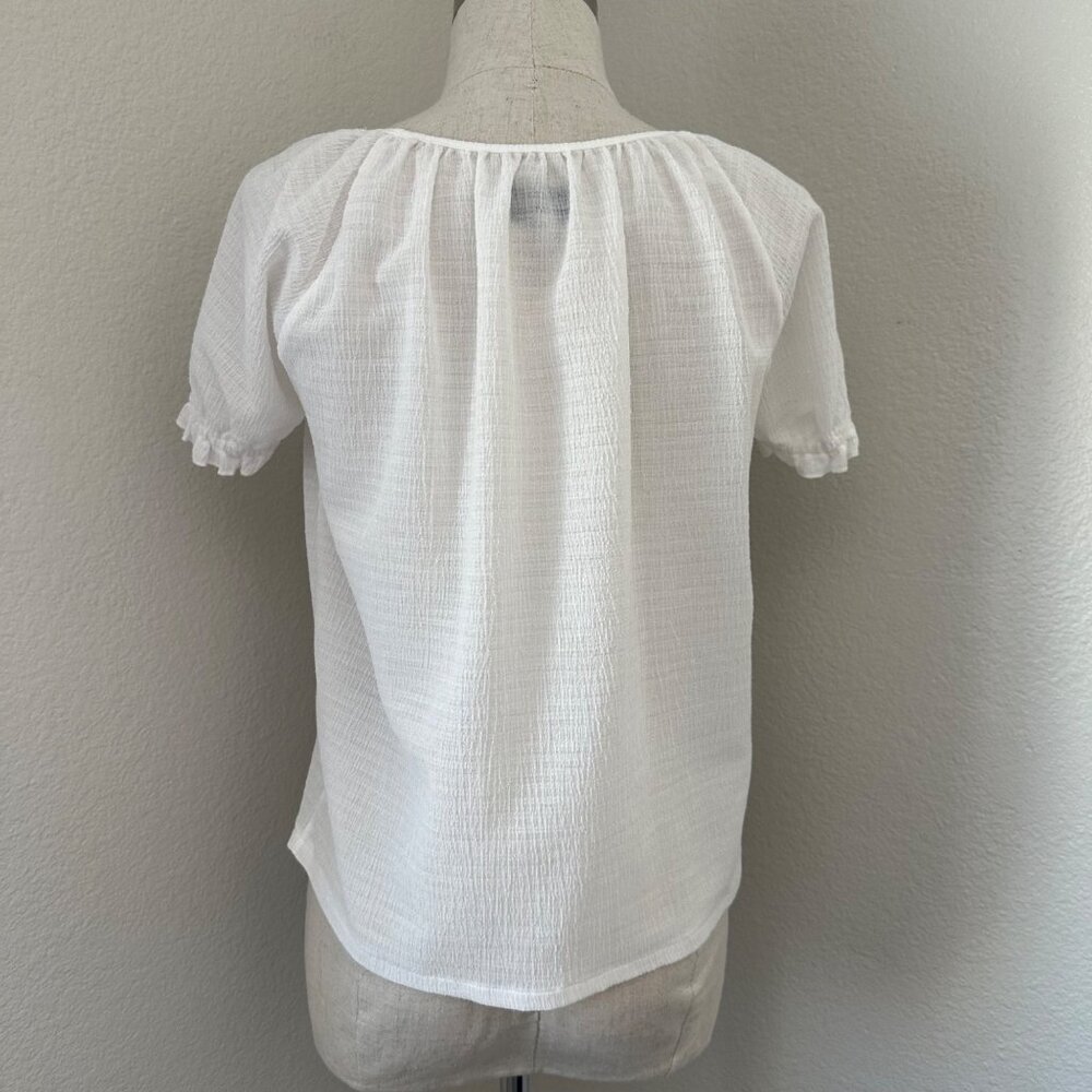 Madewell Texture & Thread Pullover Blouse Puff Sl… - image 3